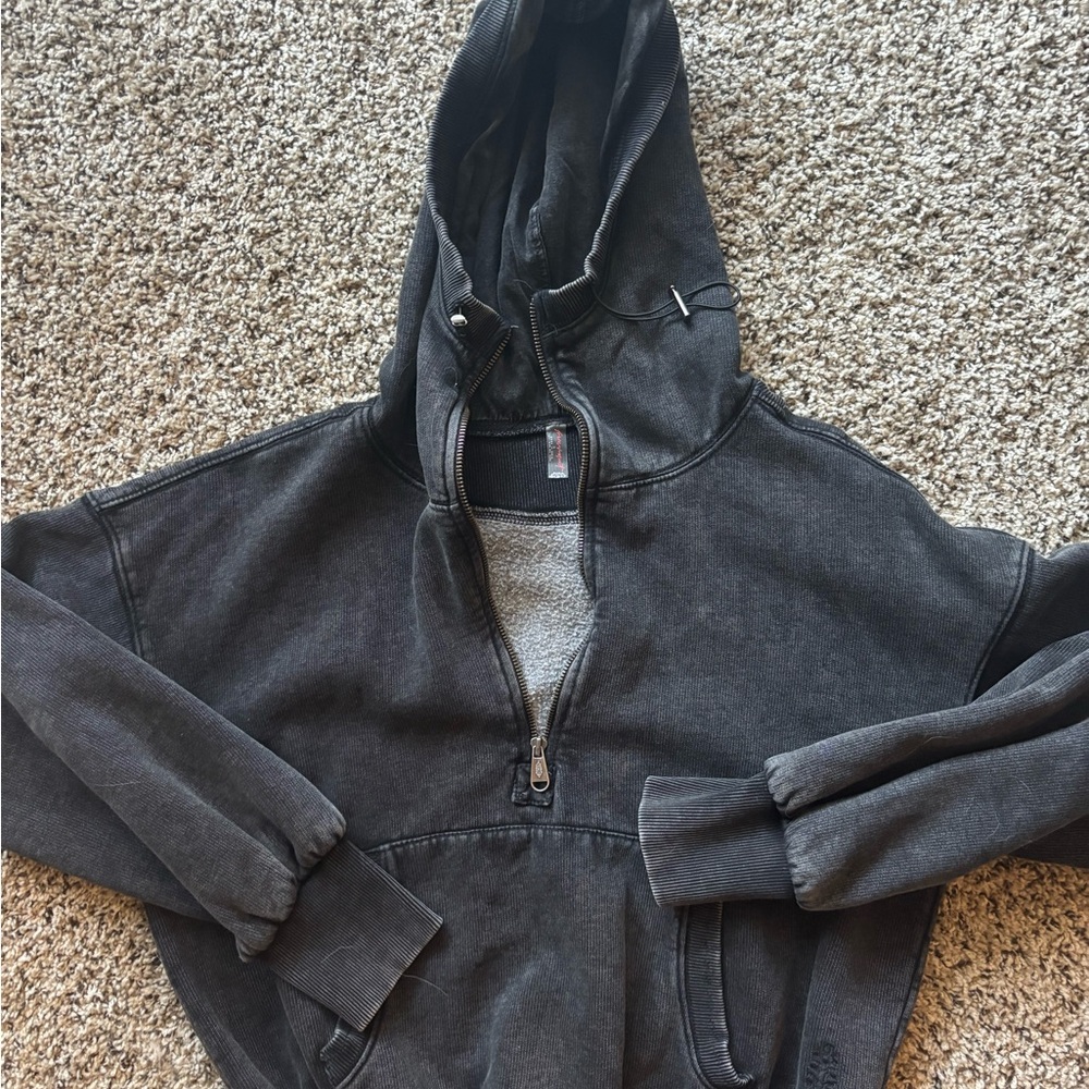Free People black half zip pullover